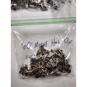 60 Metal Hook Clips 1.25" Inch Silver Color for Arts Crafts Office Decor Lanyard